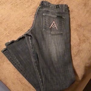7 for all man kind black with pink A pocket jeans